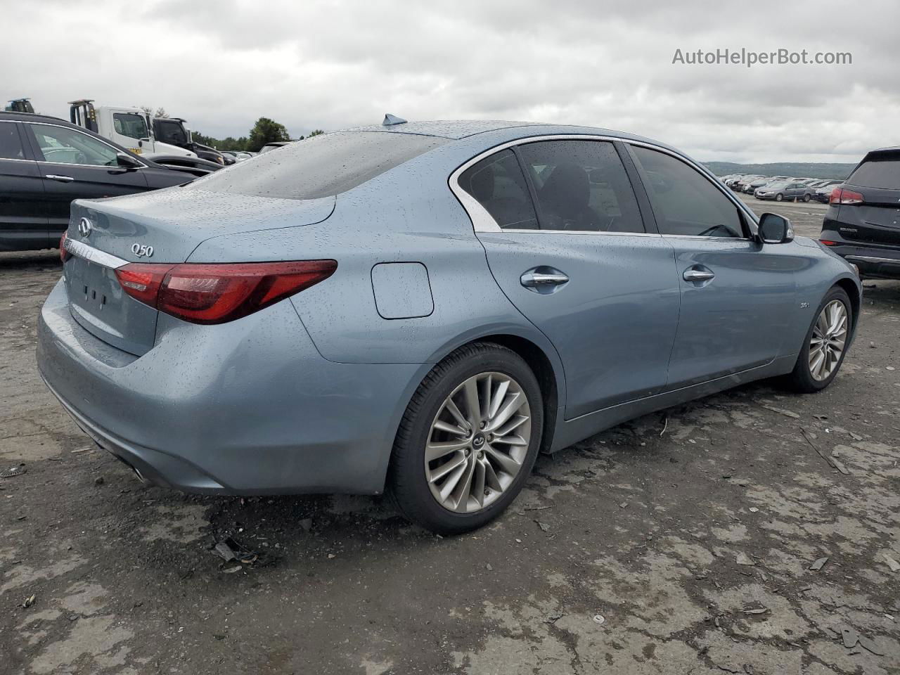 2018 Infiniti Q50 Luxe Синий vin: JN1EV7AR7JM441585