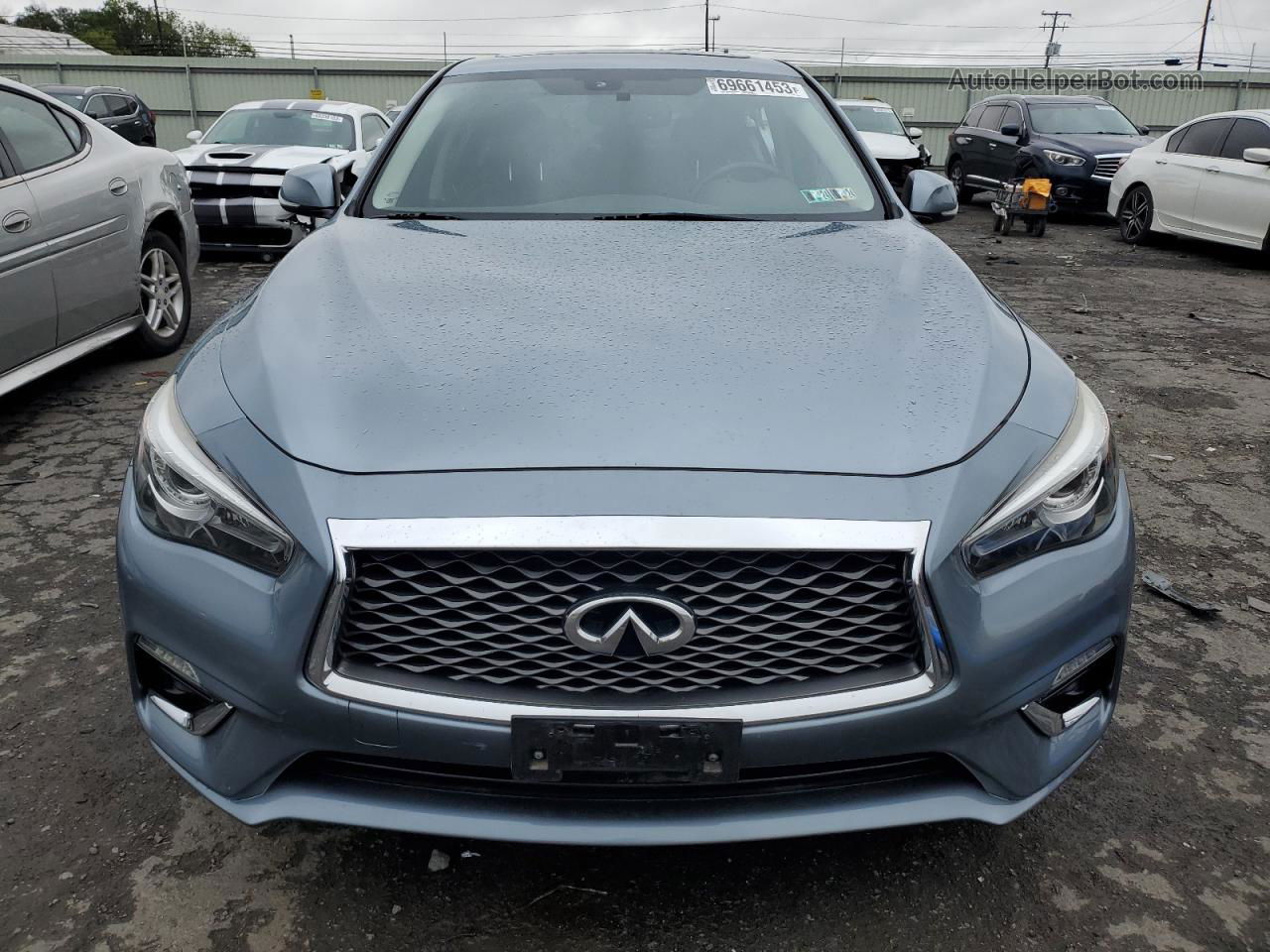 2018 Infiniti Q50 Luxe Синий vin: JN1EV7AR7JM441585