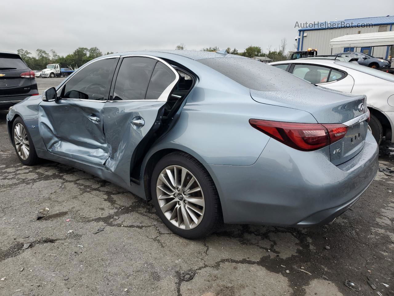 2018 Infiniti Q50 Luxe Синий vin: JN1EV7AR7JM441585