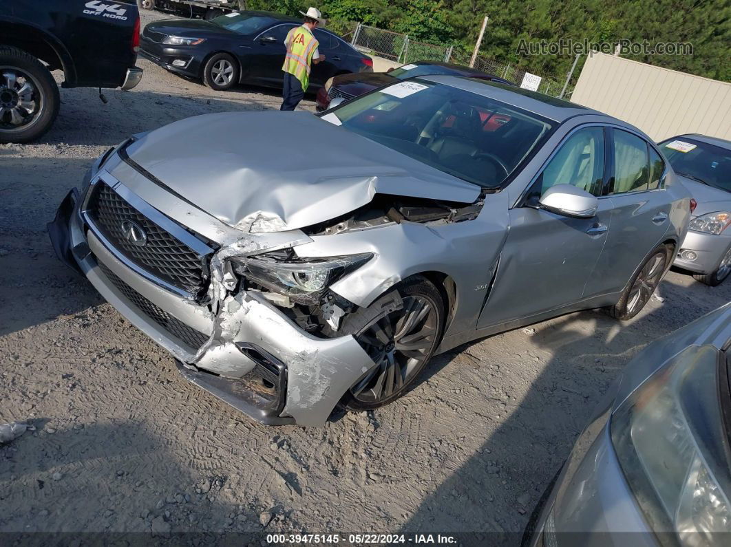 2018 Infiniti Q50 3.0t Sport Silver vin: JN1EV7AR7JM443045