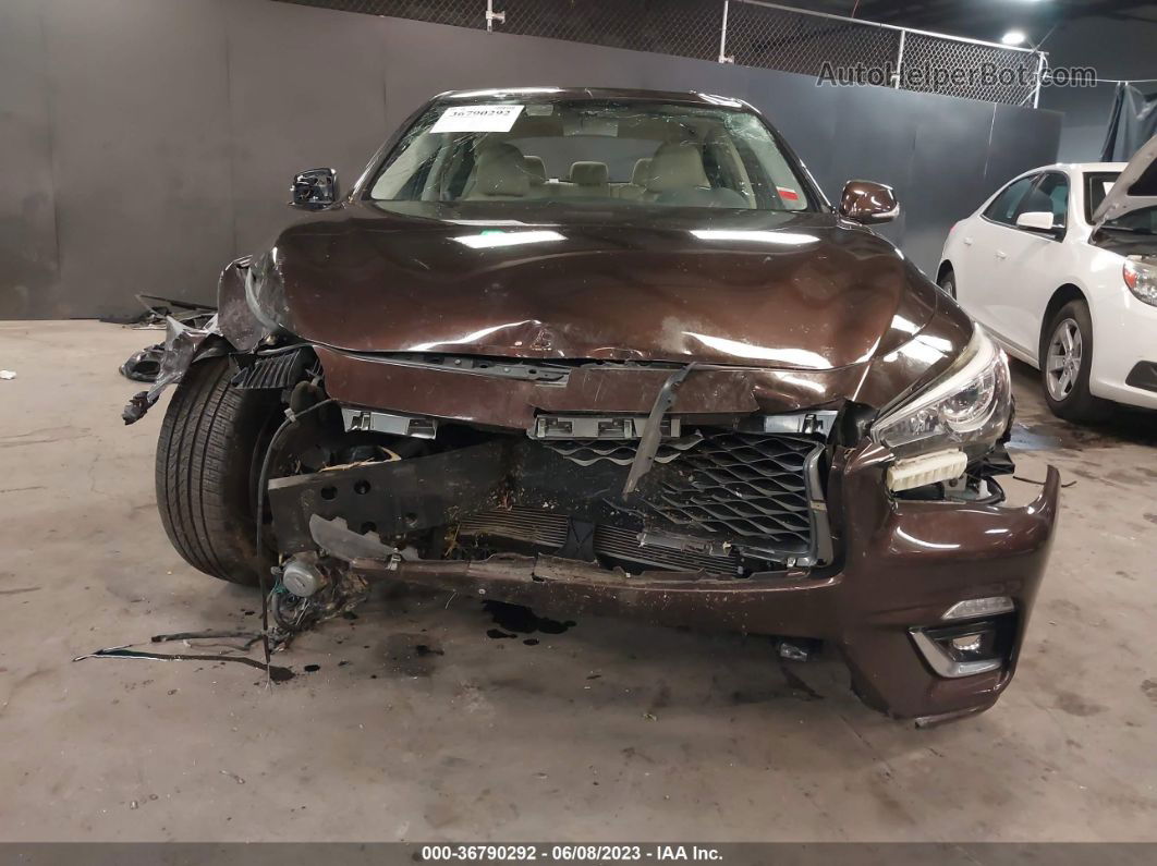 2018 Infiniti Q50 3.0t Luxe Brown vin: JN1EV7AR7JM610343