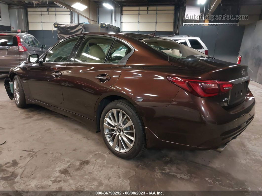 2018 Infiniti Q50 3.0t Luxe Brown vin: JN1EV7AR7JM610343