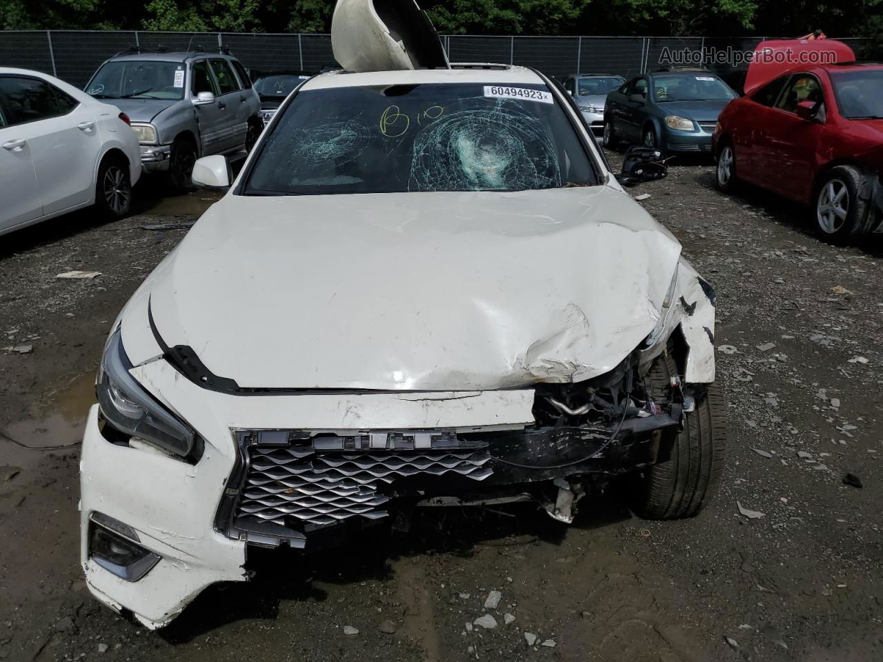 2019 Infiniti Q50 Luxe White vin: JN1EV7AR7KM550159