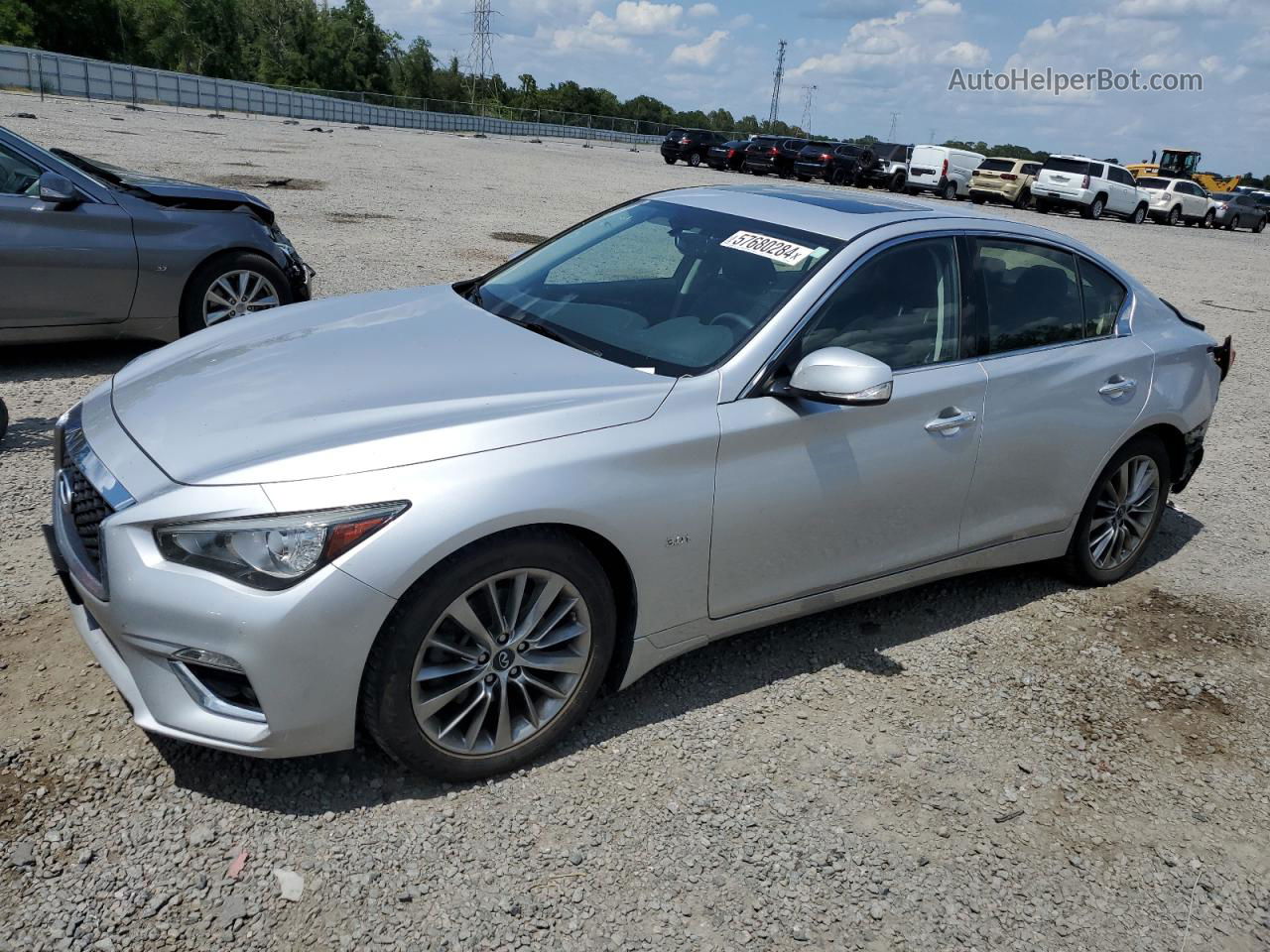 2019 Infiniti Q50 Luxe Серебряный vin: JN1EV7AR7KM550596