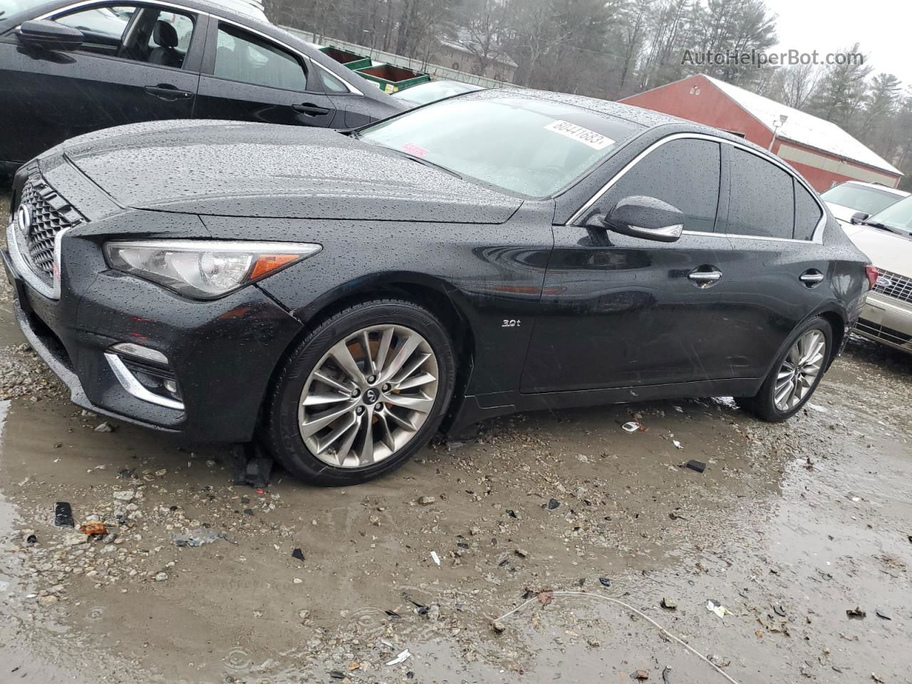 2019 Infiniti Q50 Luxe Черный vin: JN1EV7AR7KM559377