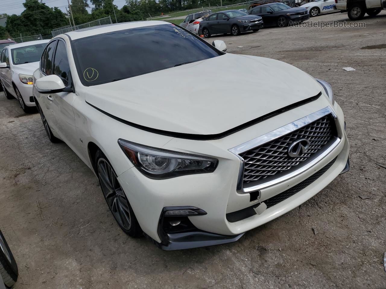 2019 Infiniti Q50 Luxe White vin: JN1EV7AR7KM590824