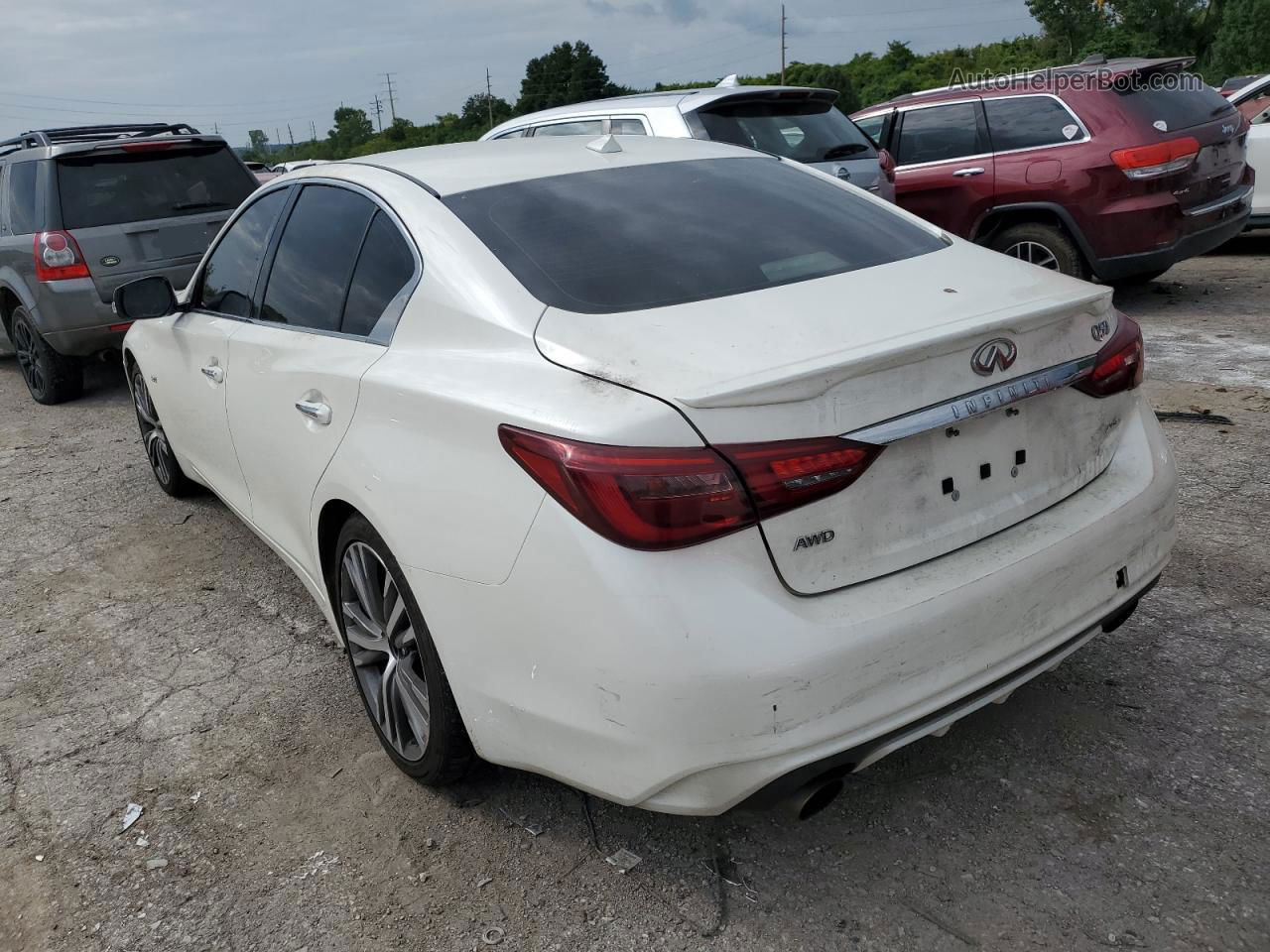 2019 Infiniti Q50 Luxe Белый vin: JN1EV7AR7KM590824