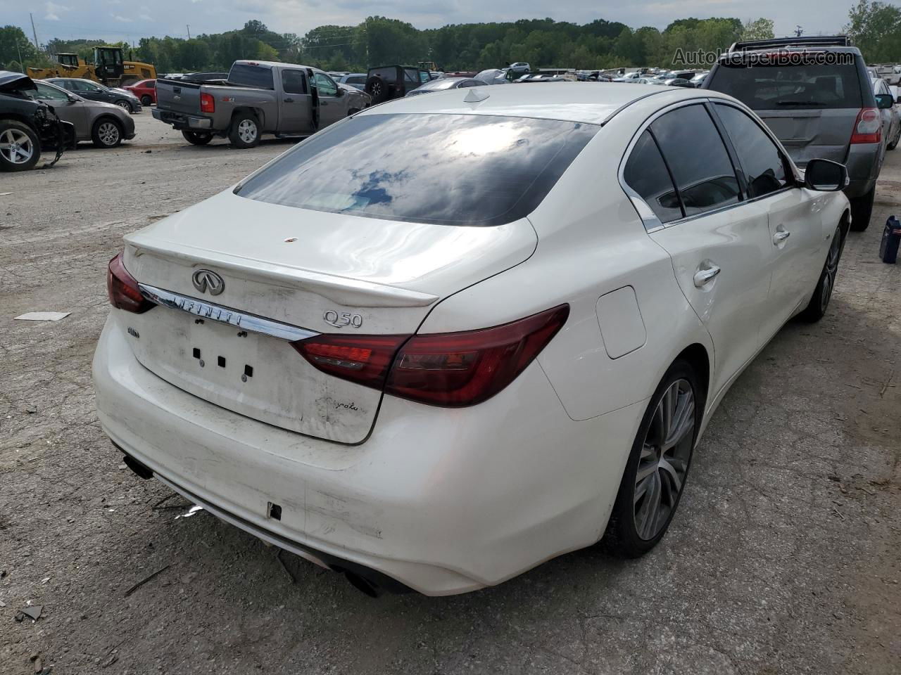 2019 Infiniti Q50 Luxe White vin: JN1EV7AR7KM590824