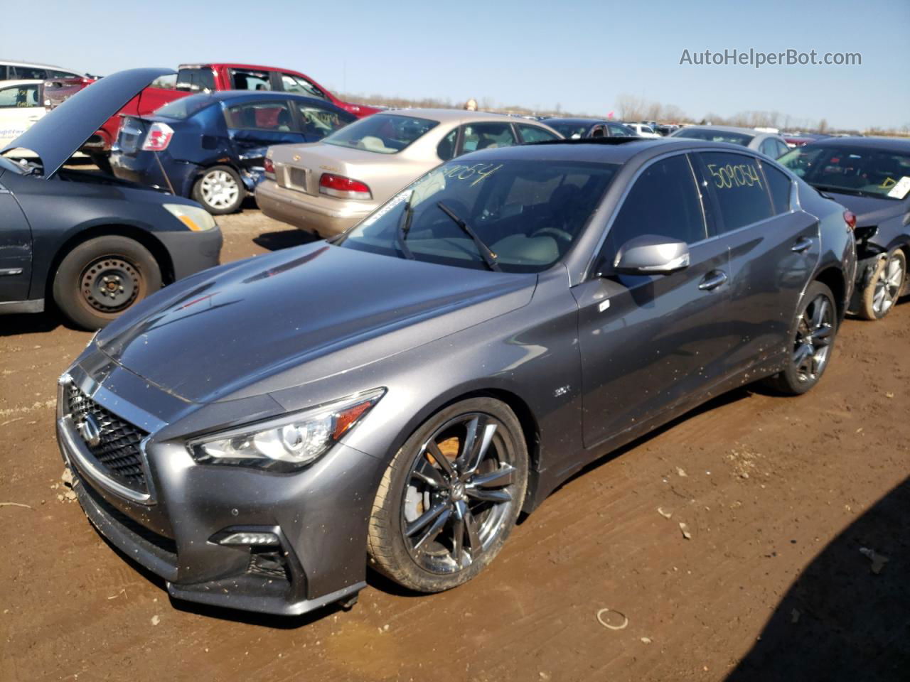 2019 Infiniti Q50 Luxe Gray vin: JN1EV7AR7KM591245