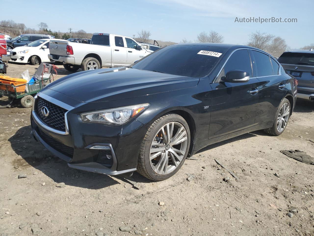 2018 Infiniti Q50 Luxe Черный vin: JN1EV7AR8JM435262