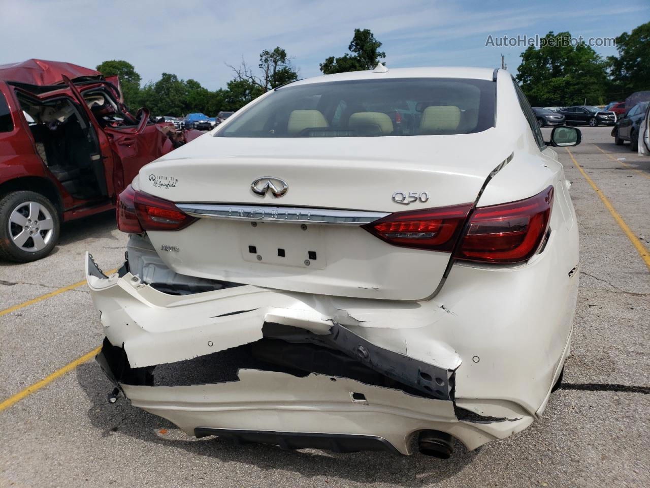 2018 Infiniti Q50 Luxe White vin: JN1EV7AR8JM436220