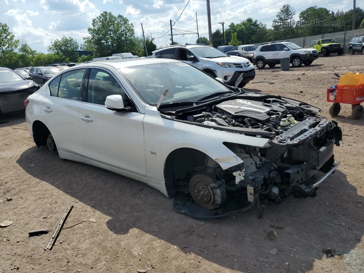 2018 Infiniti Q50 Luxe White vin: JN1EV7AR8JM438839