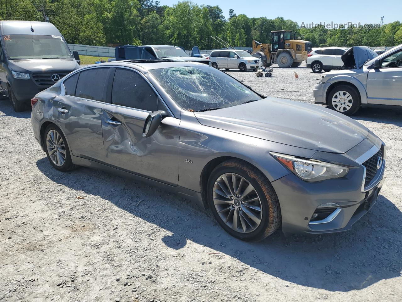 2018 Infiniti Q50 Luxe Серый vin: JN1EV7AR8JM443362