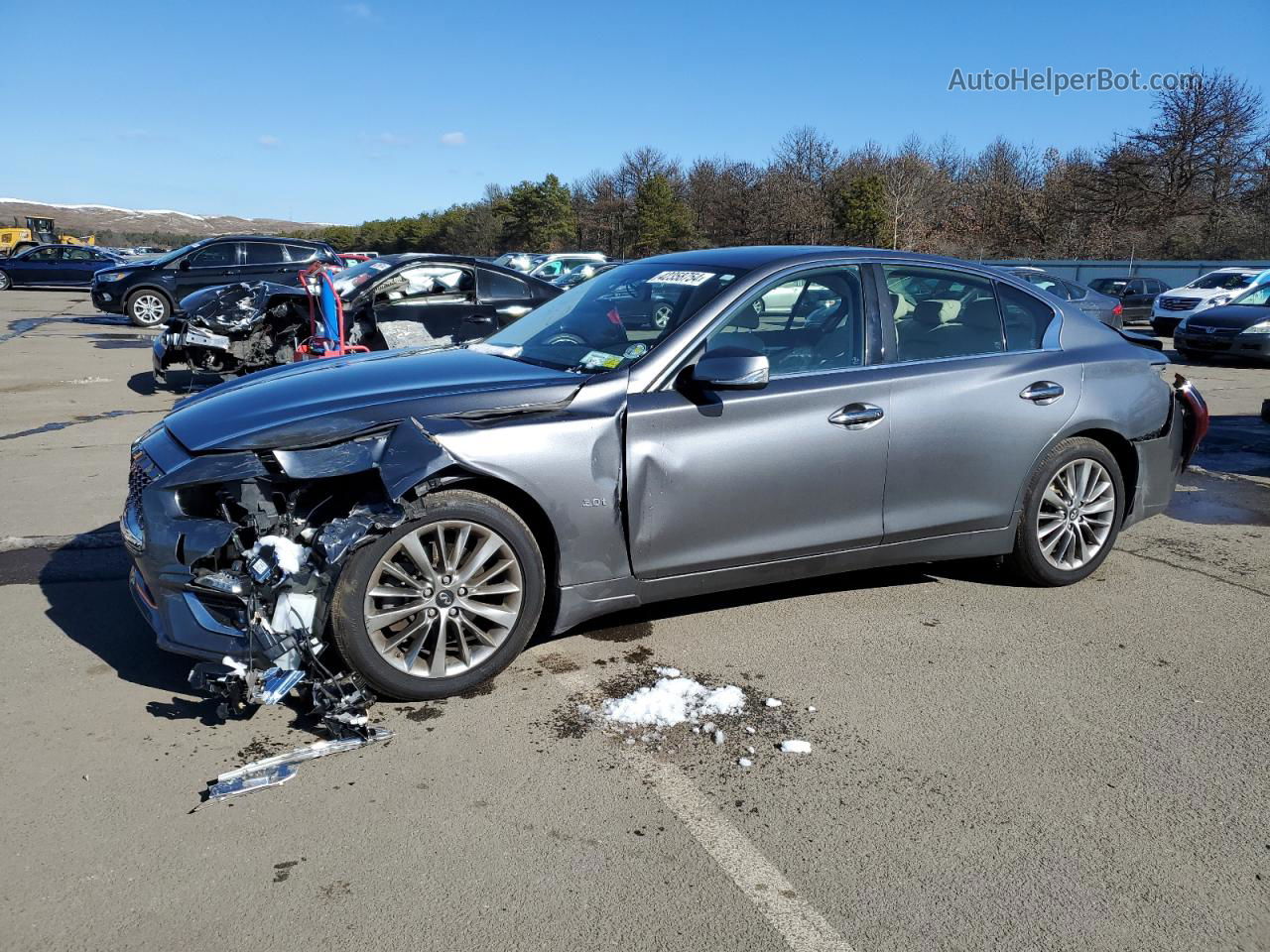 2019 Infiniti Q50 Luxe Серый vin: JN1EV7AR8KM550879