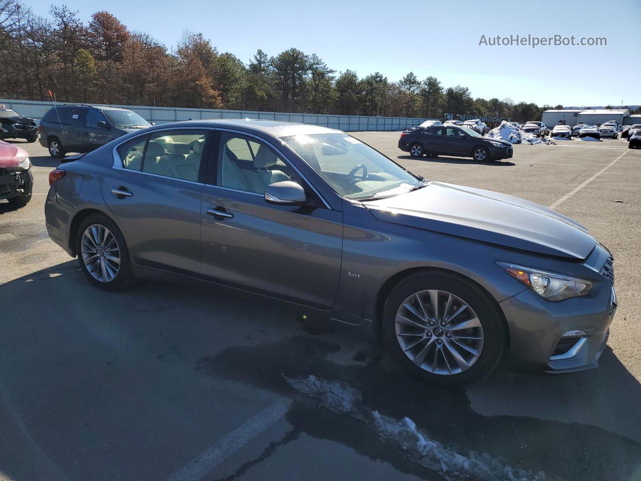 2019 Infiniti Q50 Luxe Серый vin: JN1EV7AR8KM550879