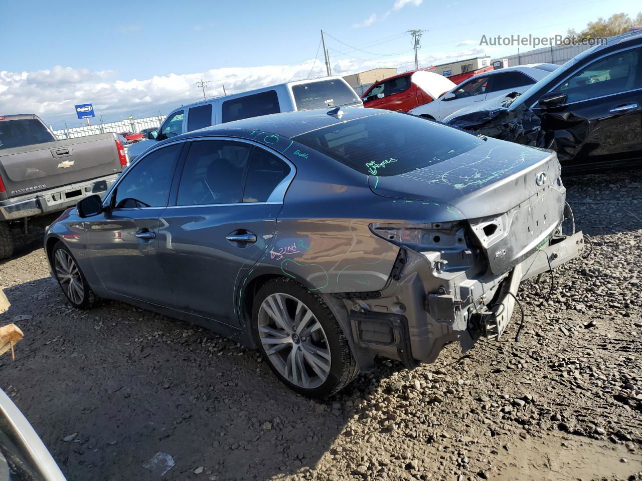 2019 Infiniti Q50 Luxe Серый vin: JN1EV7AR8KM551174