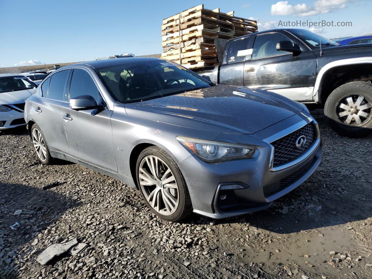 2019 Infiniti Q50 Luxe Серый vin: JN1EV7AR8KM551174