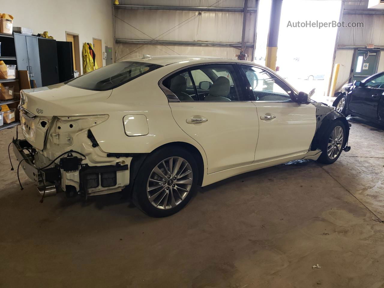 2019 Infiniti Q50 Luxe White vin: JN1EV7AR8KM553989