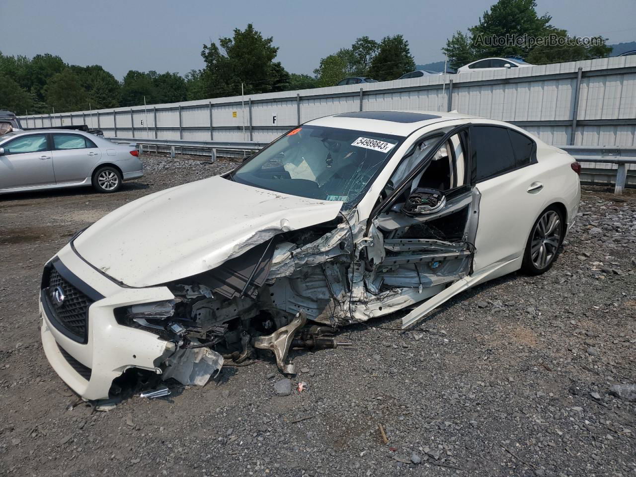 2019 Infiniti Q50 Luxe White vin: JN1EV7AR8KM554009