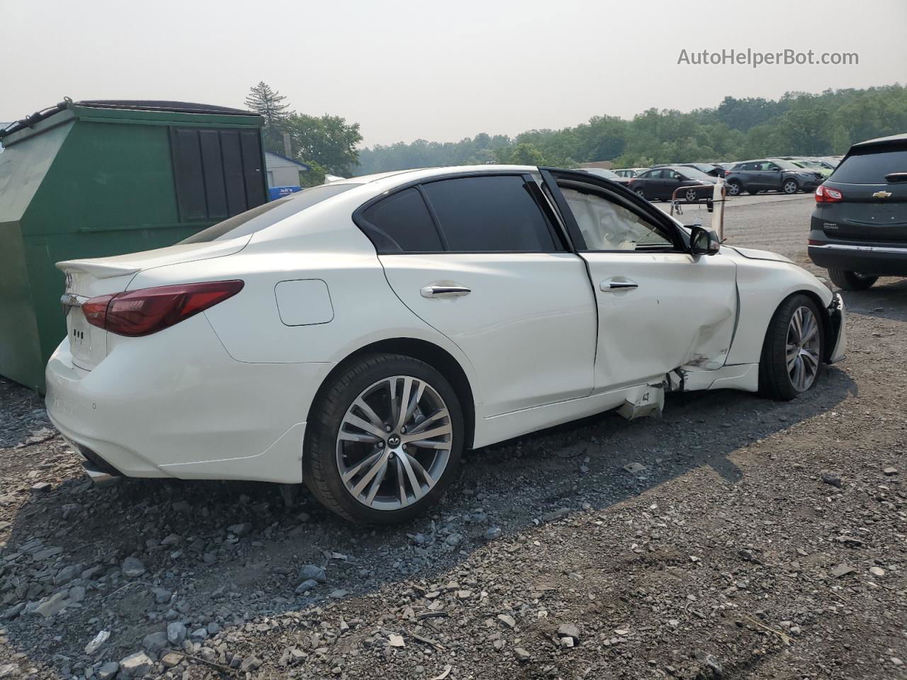 2019 Infiniti Q50 Luxe Белый vin: JN1EV7AR8KM554009