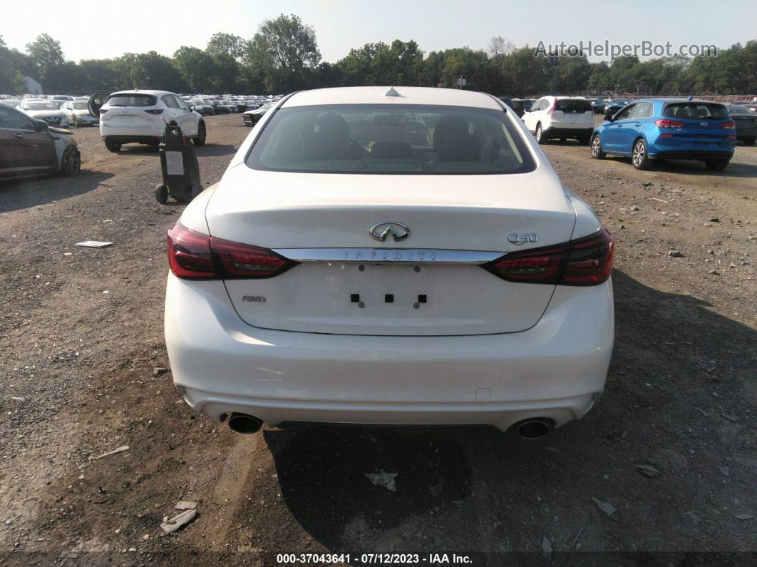 2019 Infiniti Q50 3.0t Luxe White vin: JN1EV7AR8KM554320