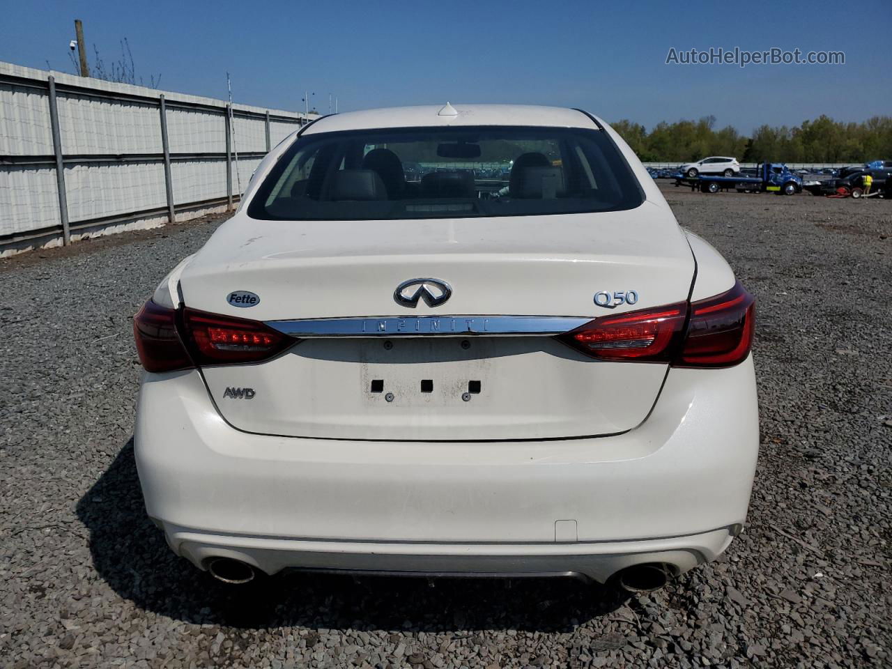 2019 Infiniti Q50 Luxe White vin: JN1EV7AR8KM555662