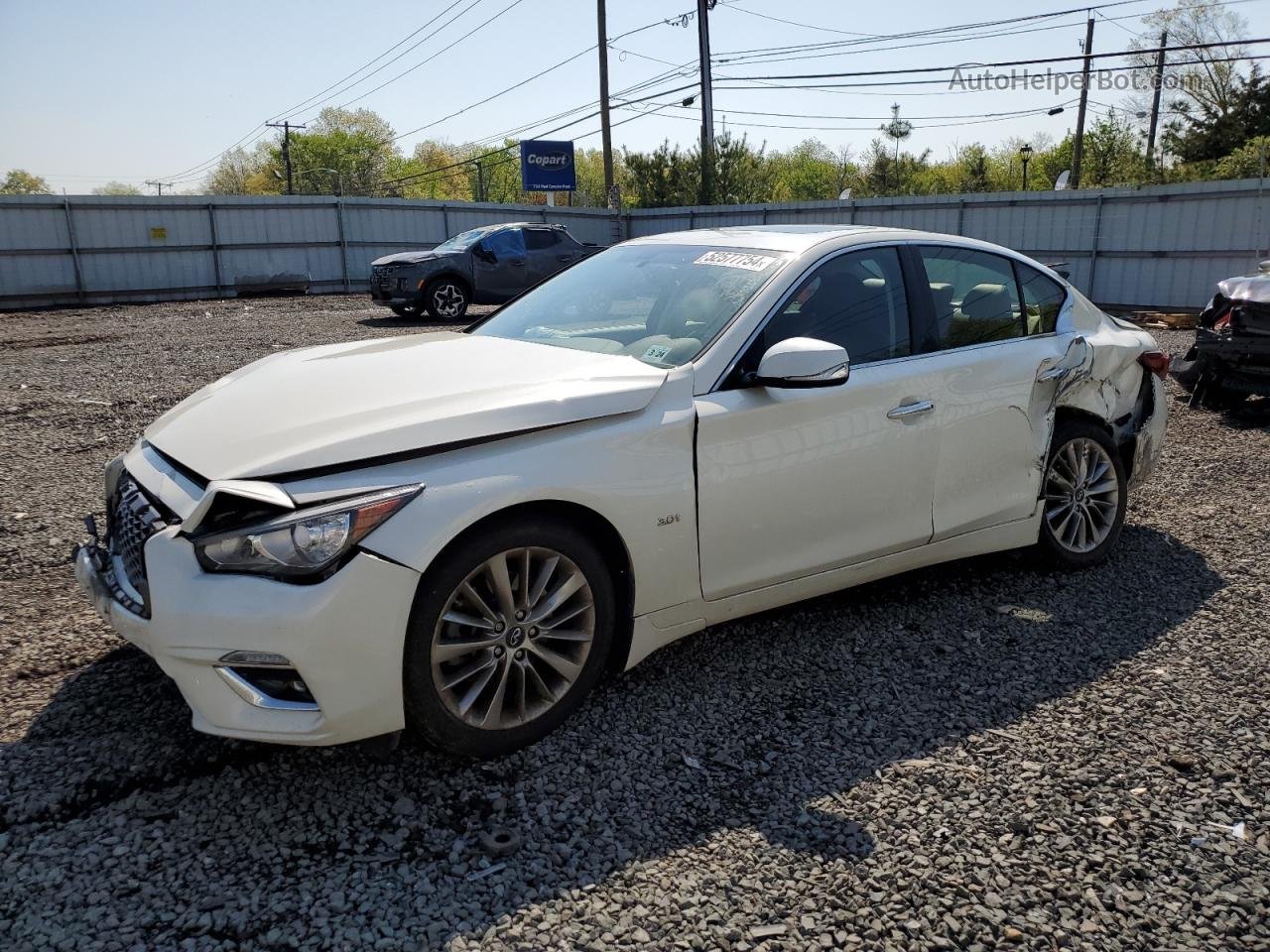 2019 Infiniti Q50 Luxe White vin: JN1EV7AR8KM555662