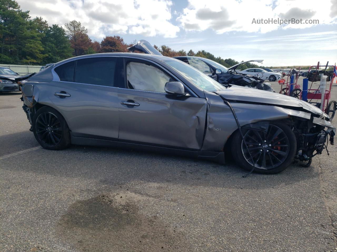 2019 Infiniti Q50 Luxe Gray vin: JN1EV7AR8KM556326