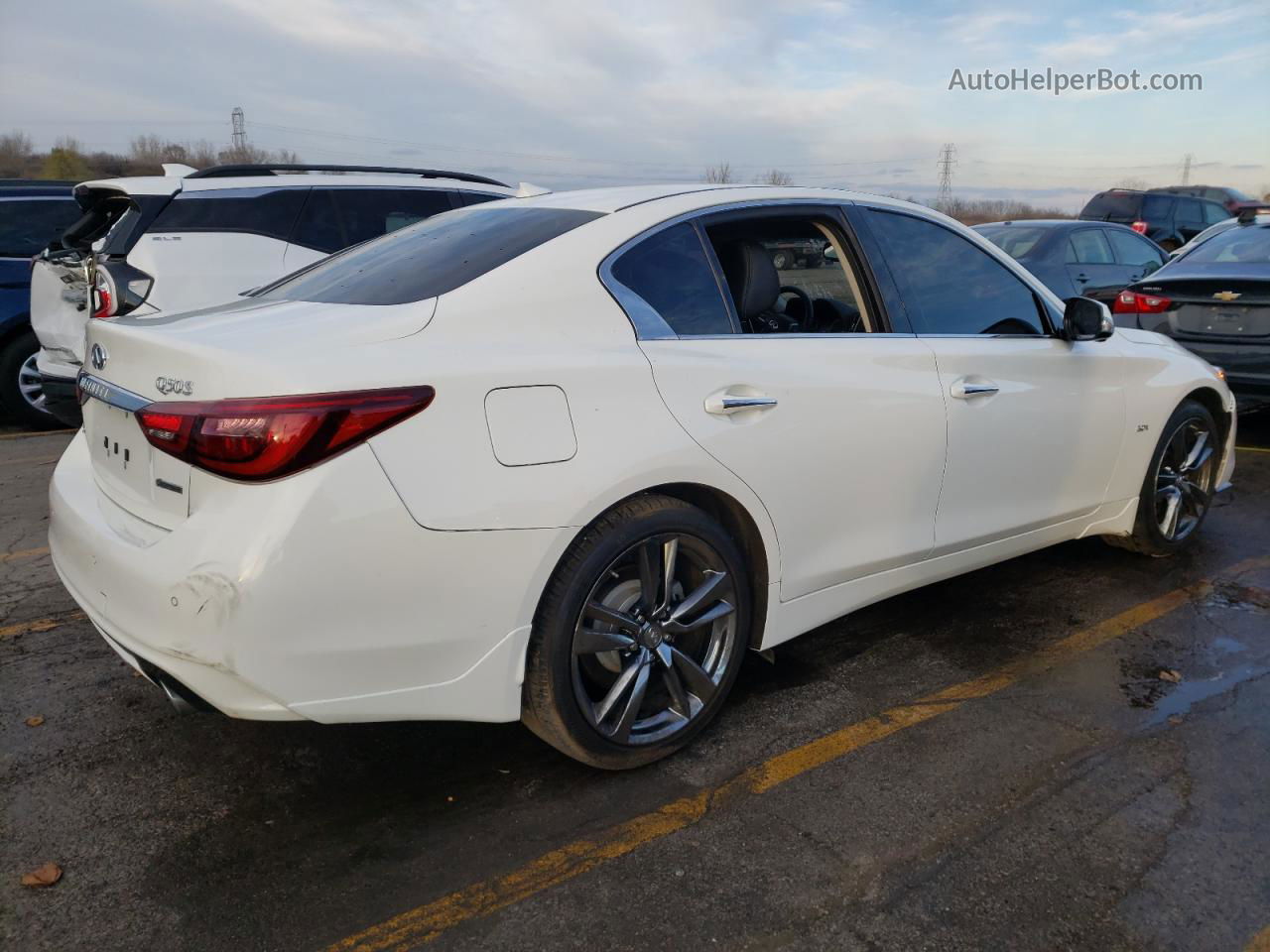 2019 Infiniti Q50 Luxe White vin: JN1EV7AR8KM591058