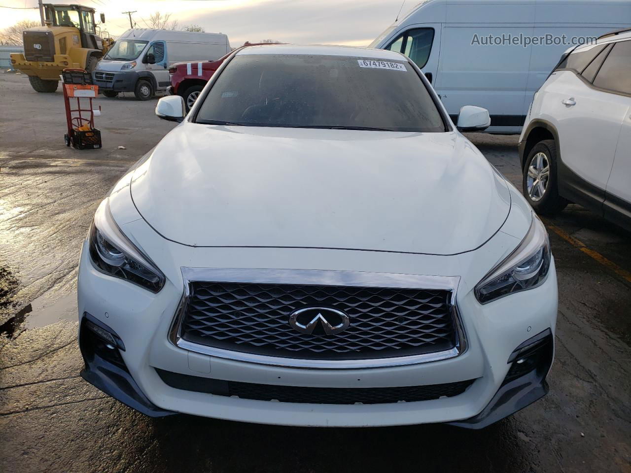 2019 Infiniti Q50 Luxe White vin: JN1EV7AR8KM591058