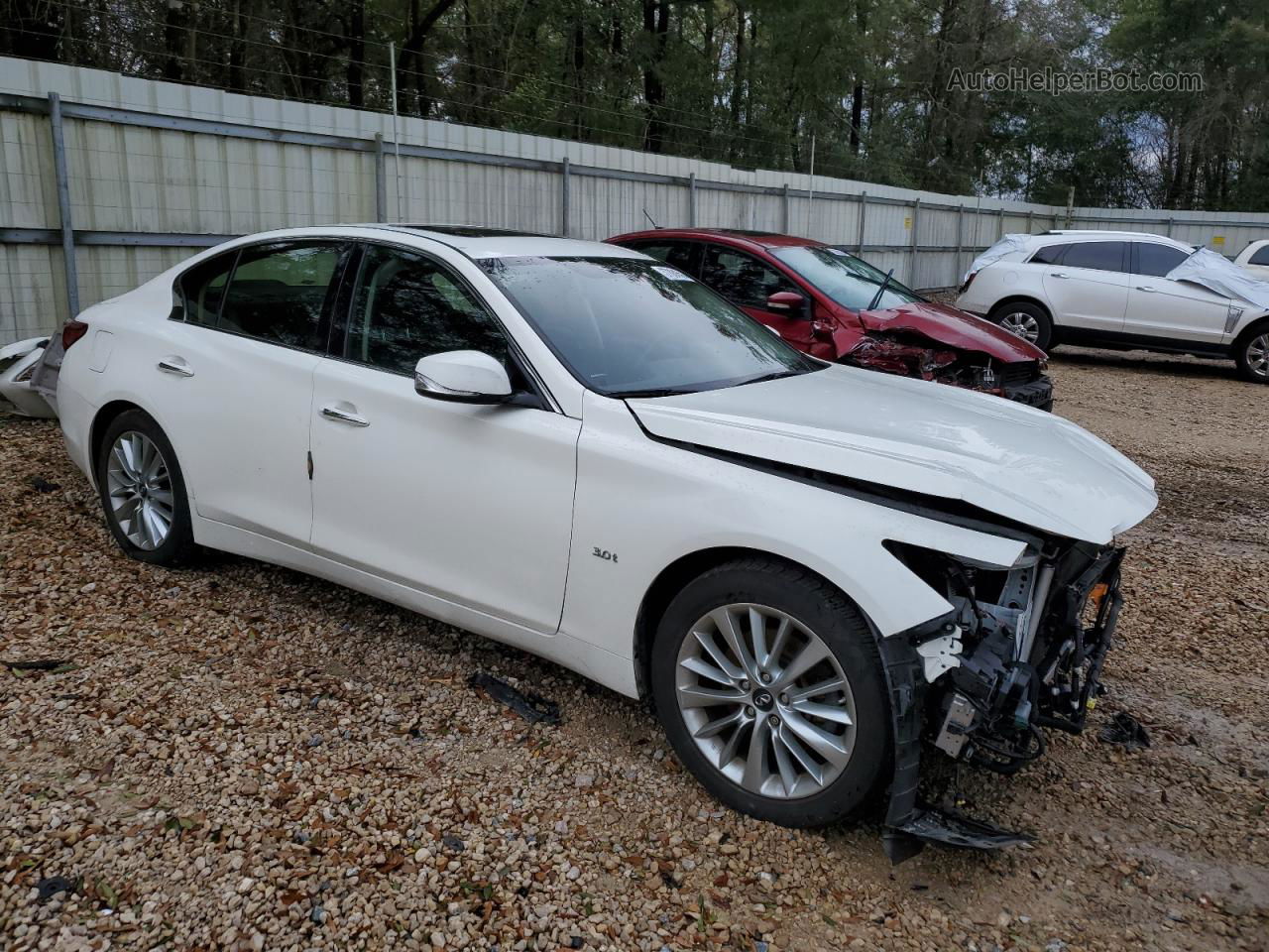 2018 Infiniti Q50 Luxe White vin: JN1EV7AR9JM435321