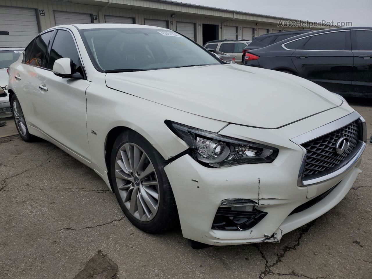 2018 Infiniti Q50 Luxe White vin: JN1EV7AR9JM442284