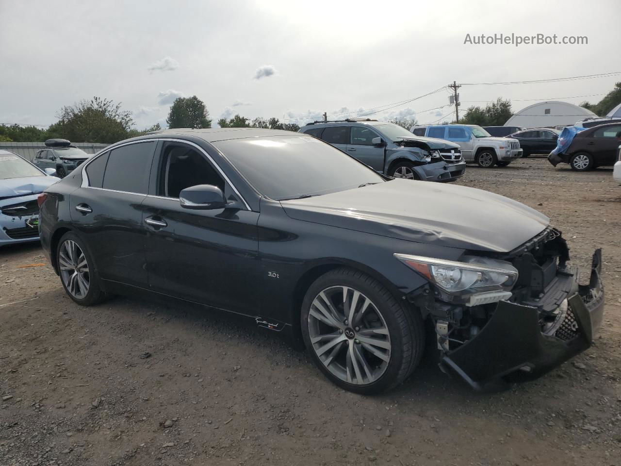 2018 Infiniti Q50 Luxe Черный vin: JN1EV7AR9JM443418