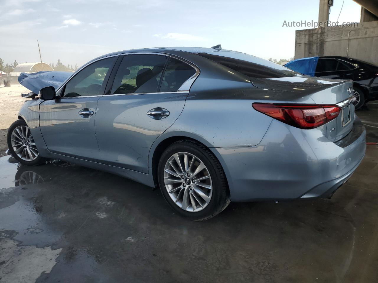 2018 Infiniti Q50 Luxe Синий vin: JN1EV7AR9JM443645