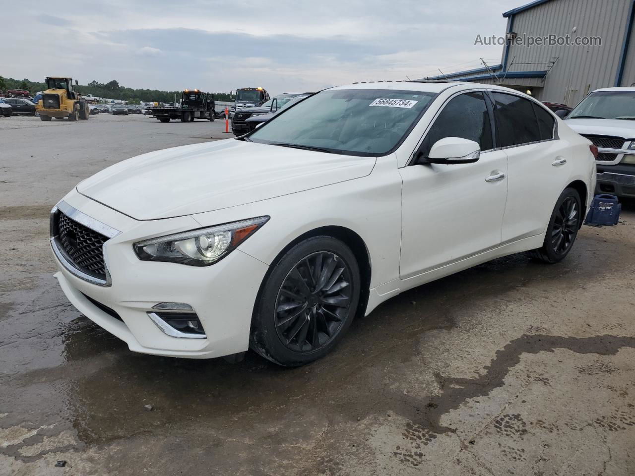 2018 Infiniti Q50 Luxe Белый vin: JN1EV7AR9JM612238