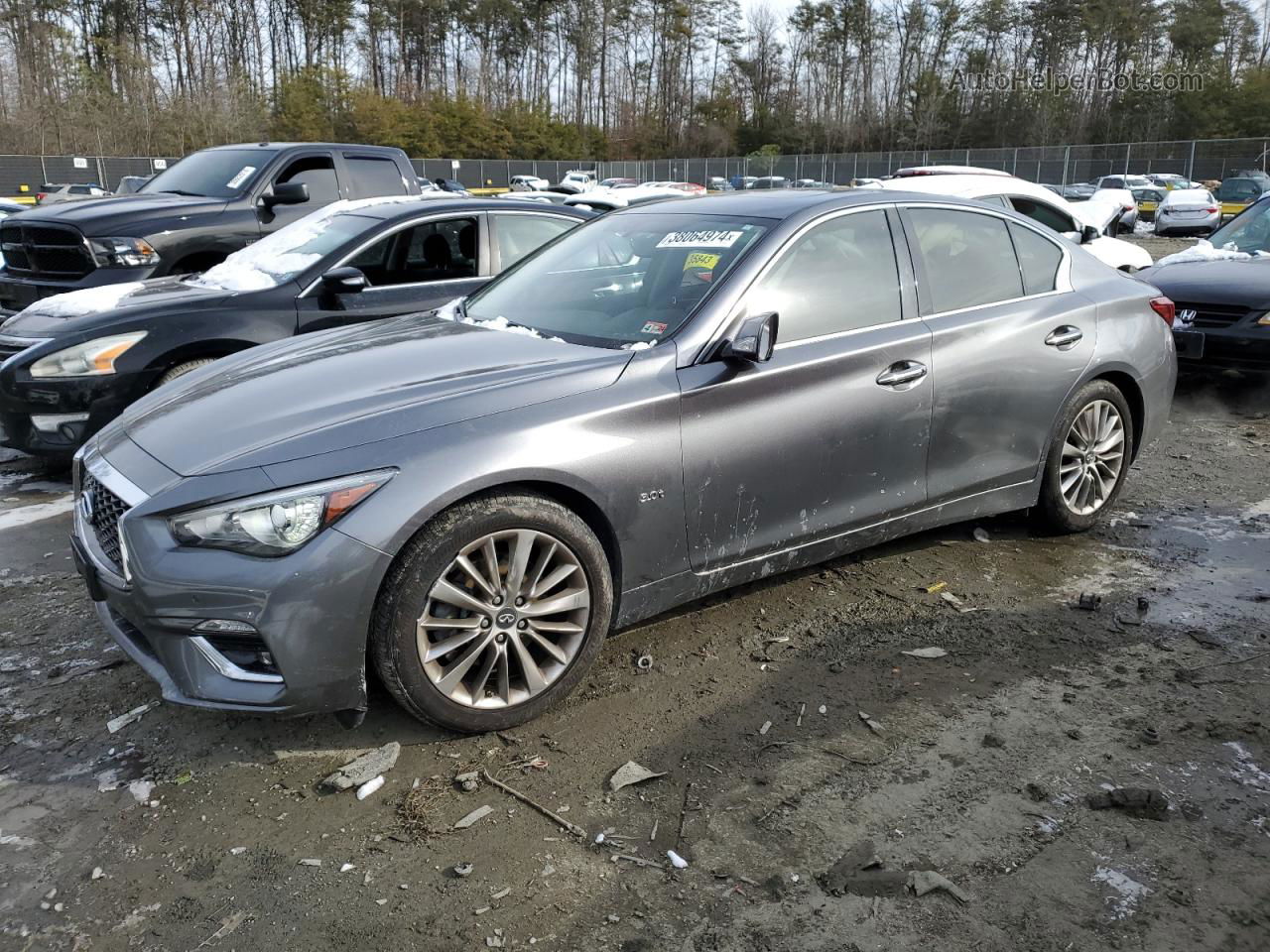 2019 Infiniti Q50 Luxe Gray vin: JN1EV7AR9KM554830