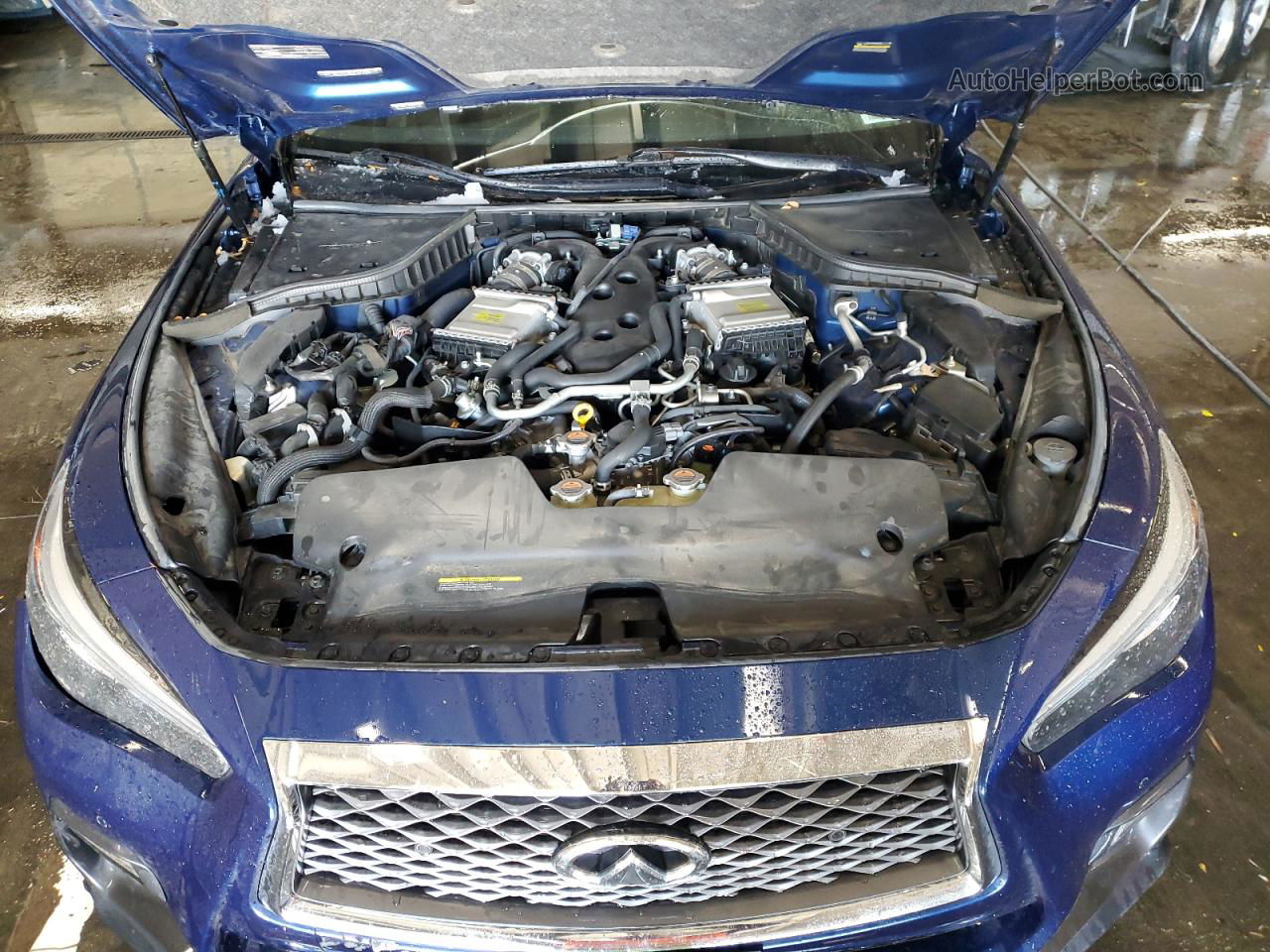 2019 Infiniti Q50 Luxe Синий vin: JN1EV7AR9KM591201