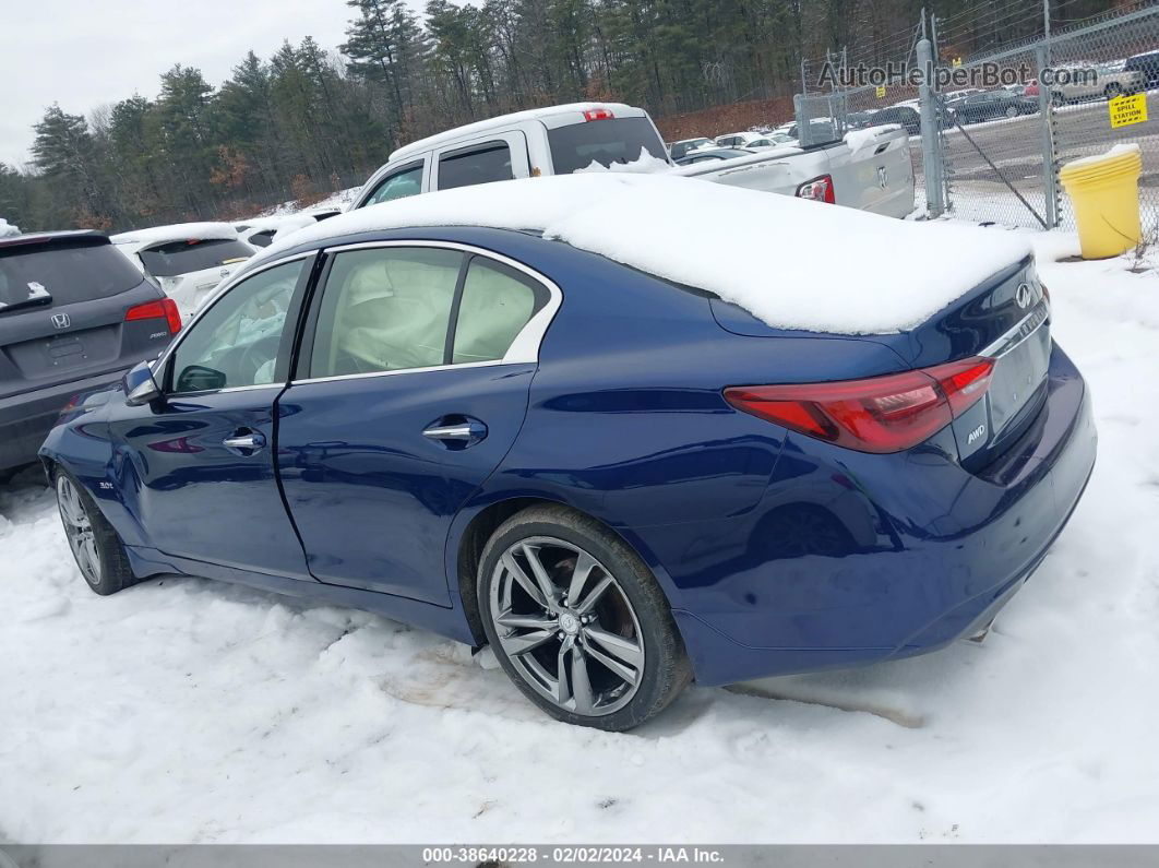 2019 Infiniti Q50 3.0t Signature Edition Синий vin: JN1EV7AR9KM591926