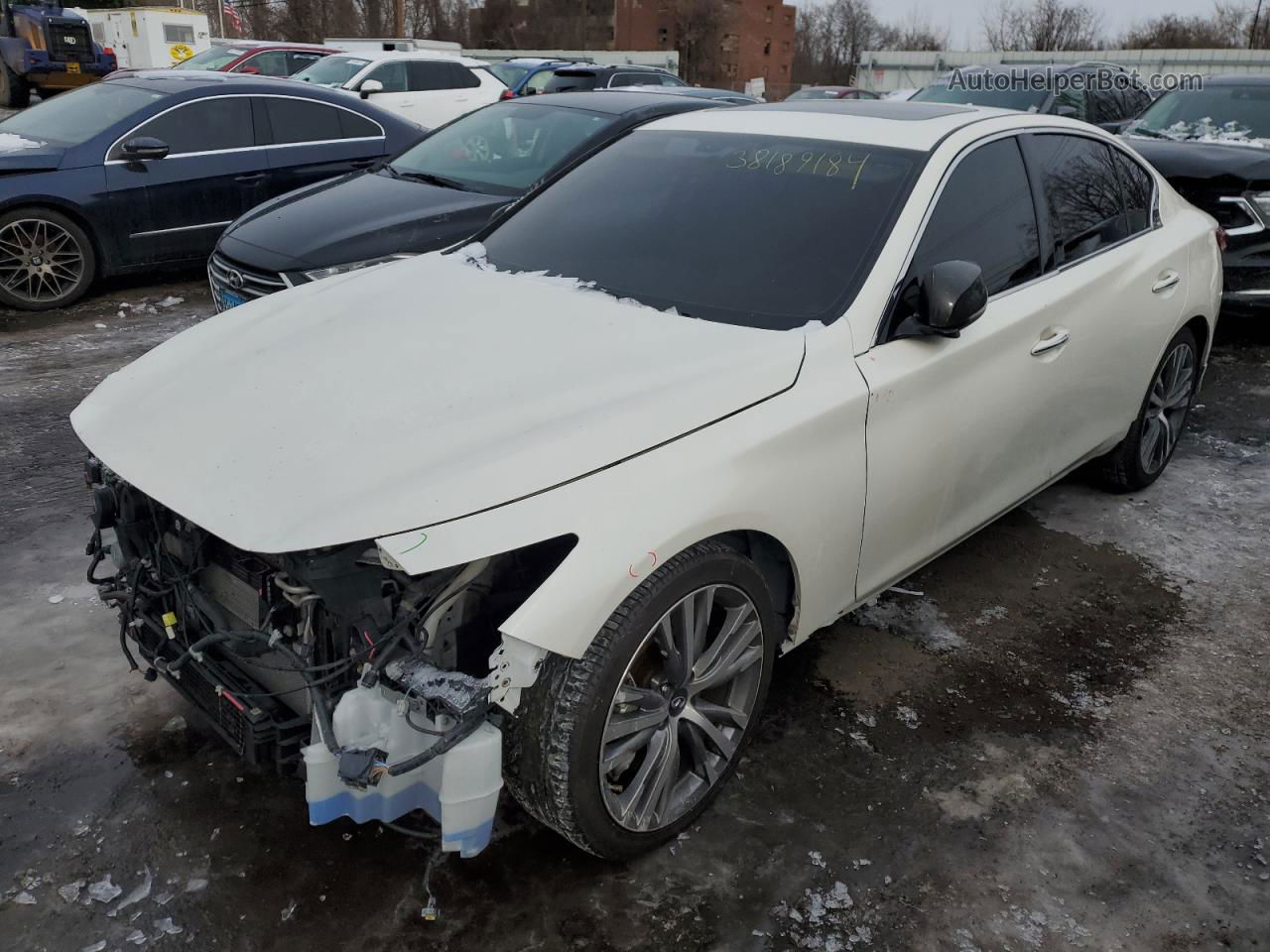 2018 Infiniti Q50 Luxe Белый vin: JN1EV7ARXJM434002