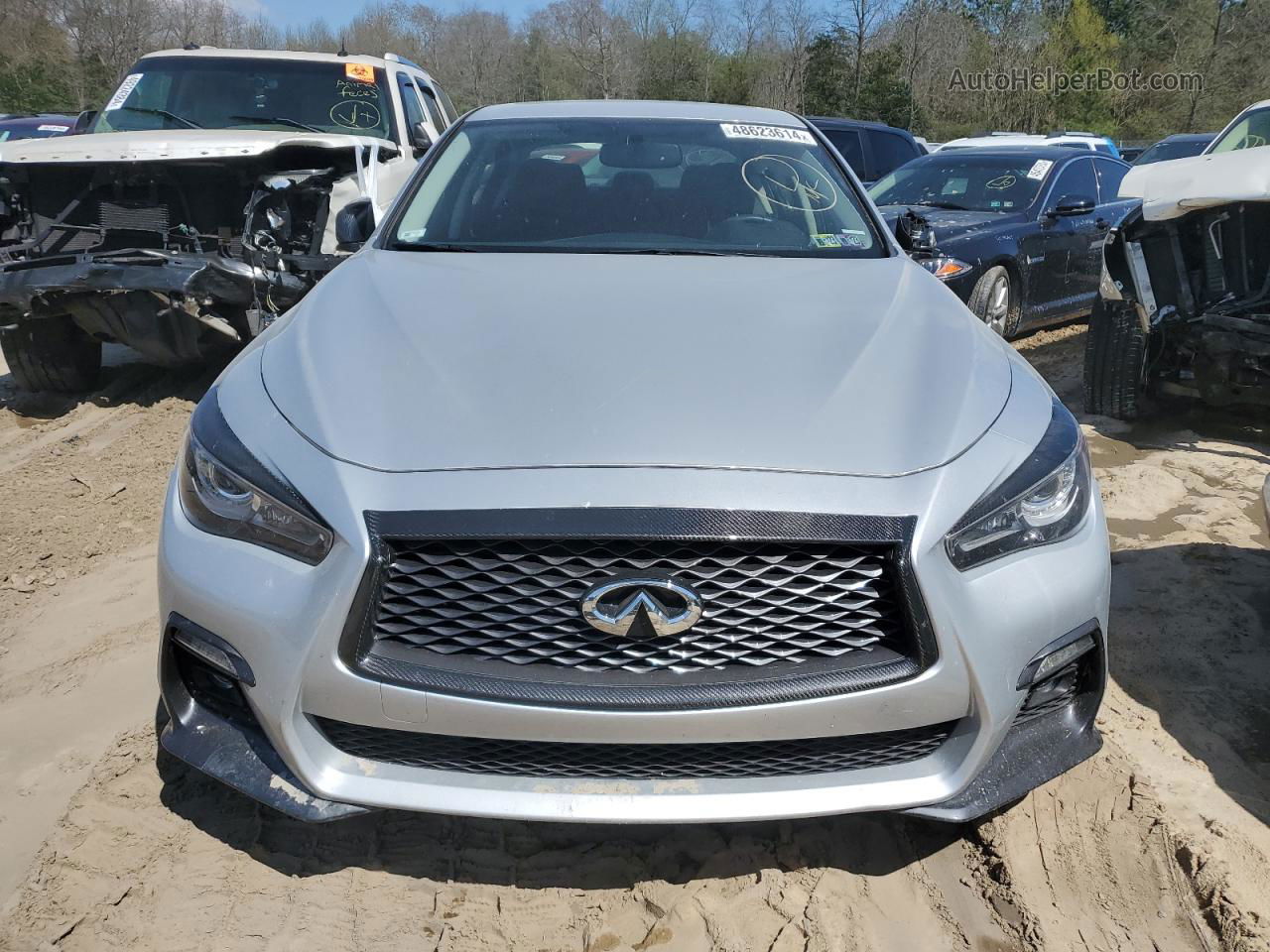 2018 Infiniti Q50 Luxe Silver vin: JN1EV7ARXJM435554