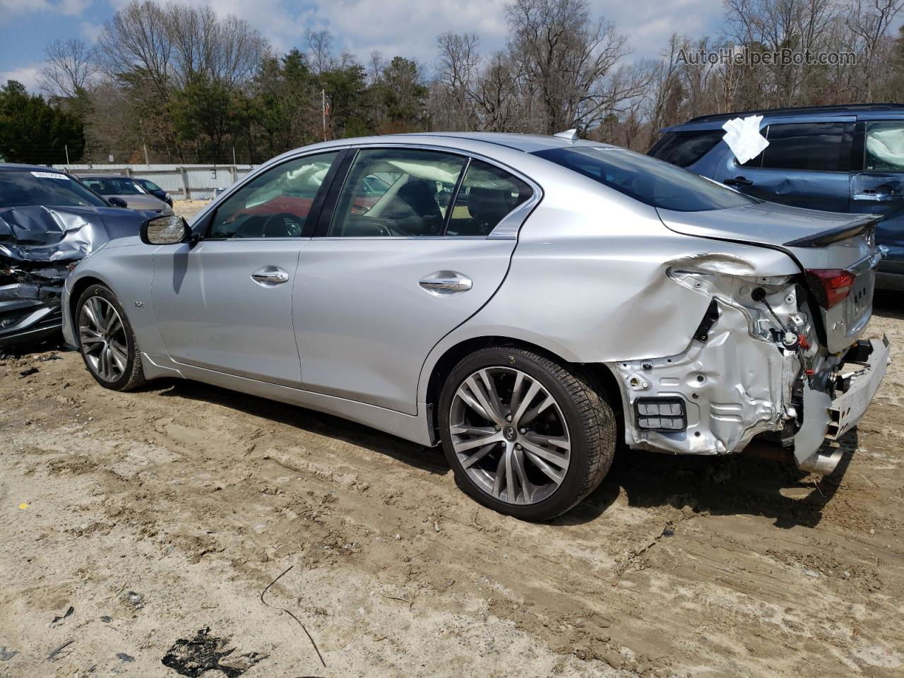 2018 Infiniti Q50 Luxe Silver vin: JN1EV7ARXJM435554