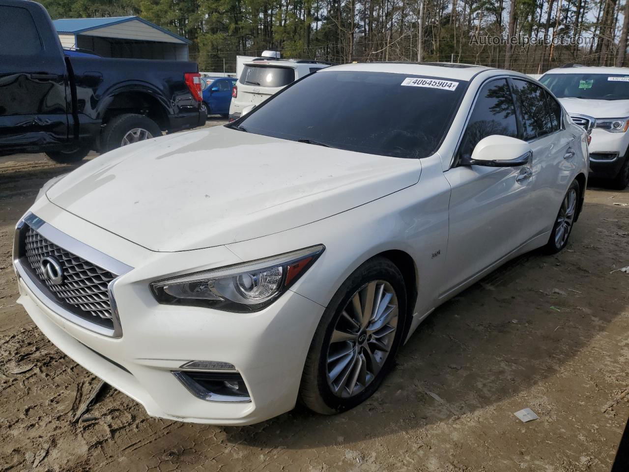 2018 Infiniti Q50 Luxe White vin: JN1EV7ARXJM441368