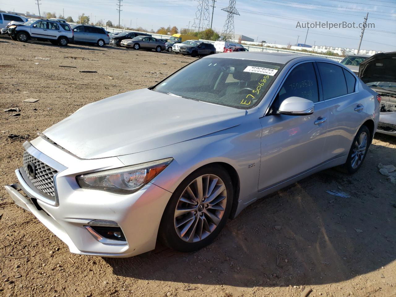 2019 Infiniti Q50 Luxe Серебряный vin: JN1EV7ARXKM551127