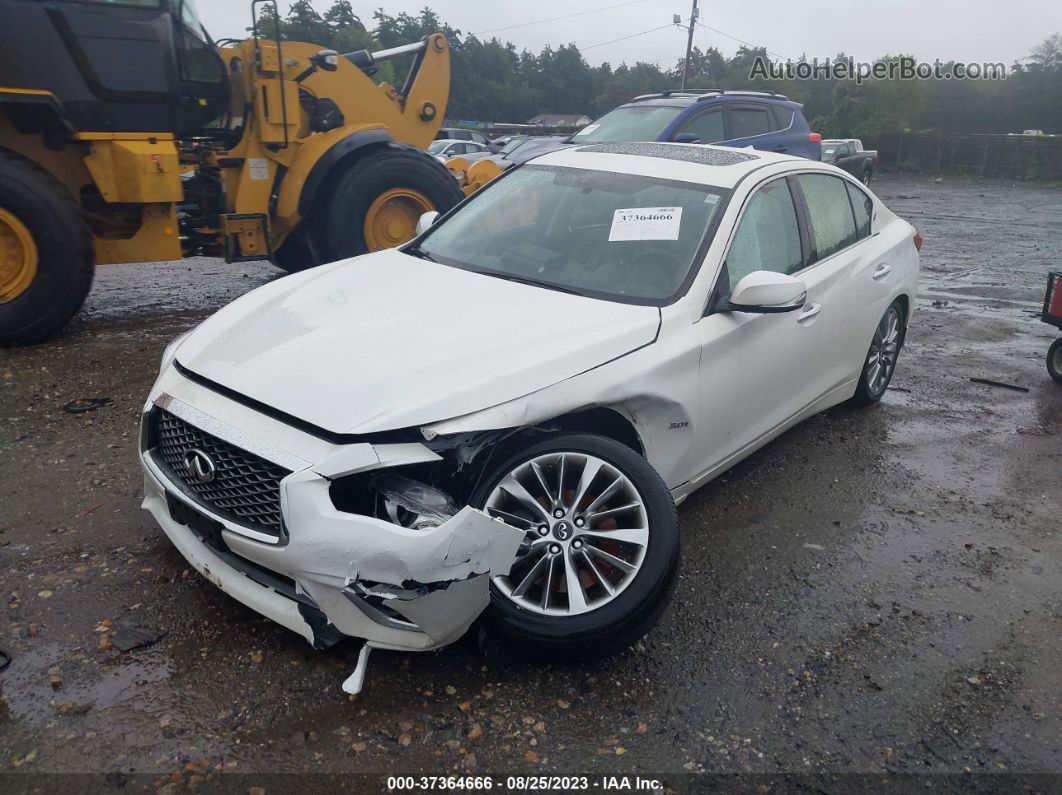 2019 Infiniti Q50 3.0t Luxe Белый vin: JN1EV7ARXKM551953