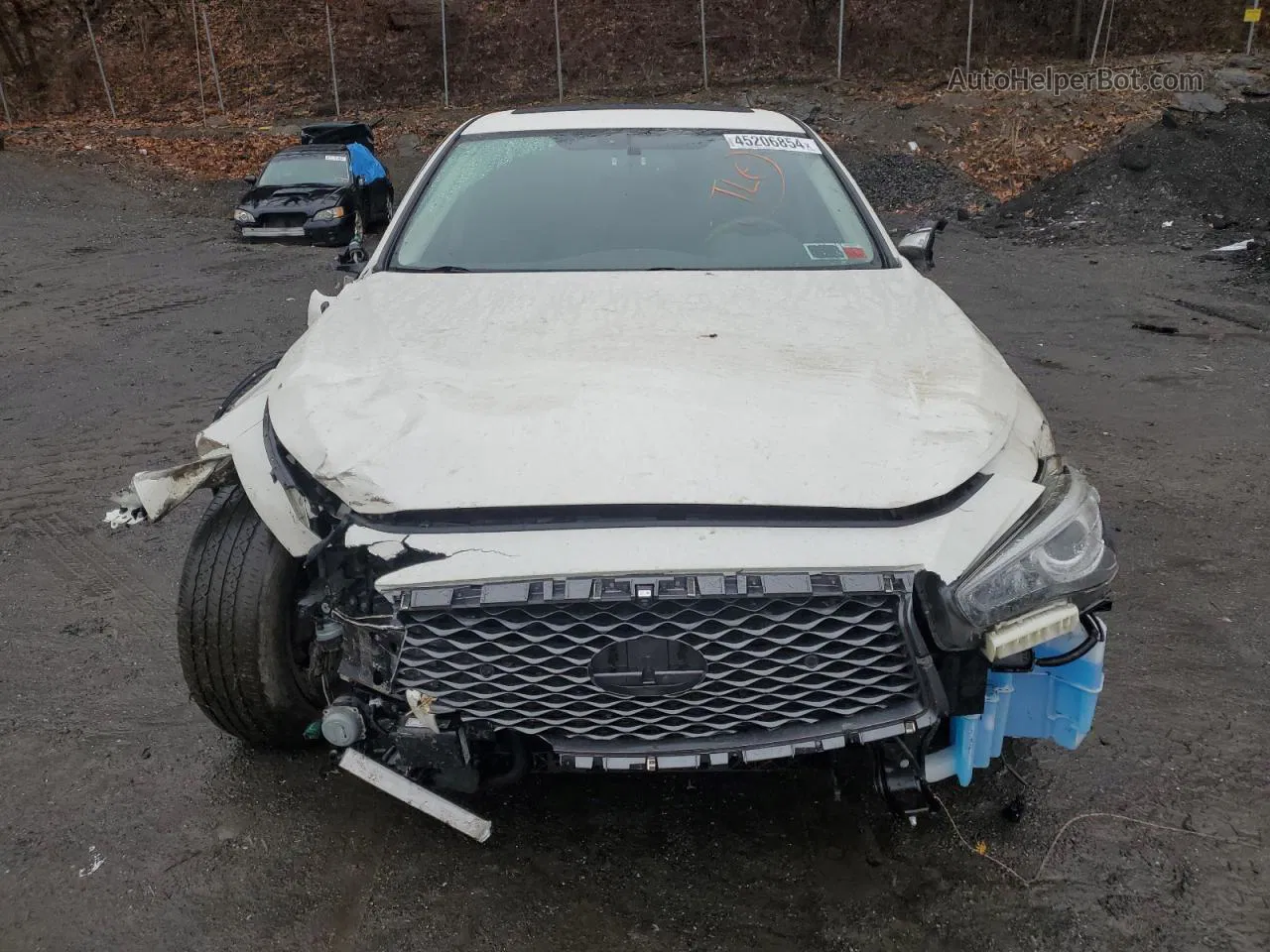 2019 Infiniti Q50 Luxe White vin: JN1EV7ARXKM552018