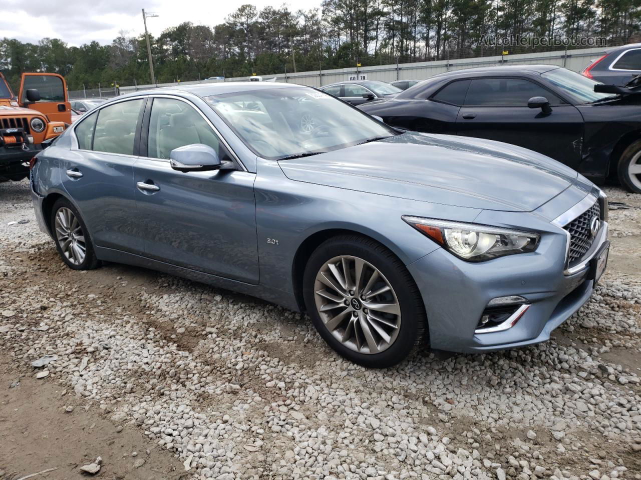 2019 Infiniti Q50 Luxe Синий vin: JN1EV7ARXKM591529