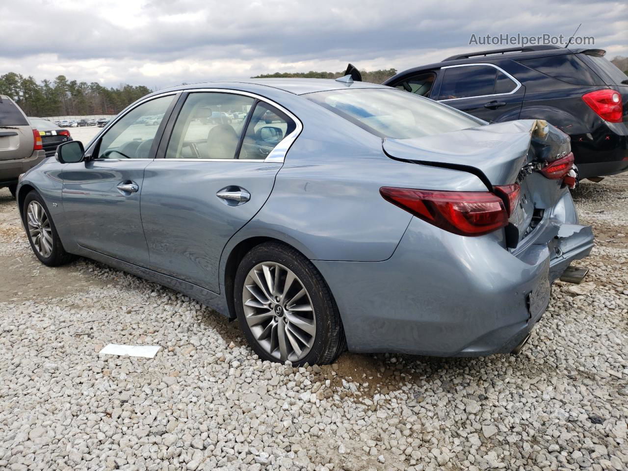 2019 Infiniti Q50 Luxe Синий vin: JN1EV7ARXKM591529