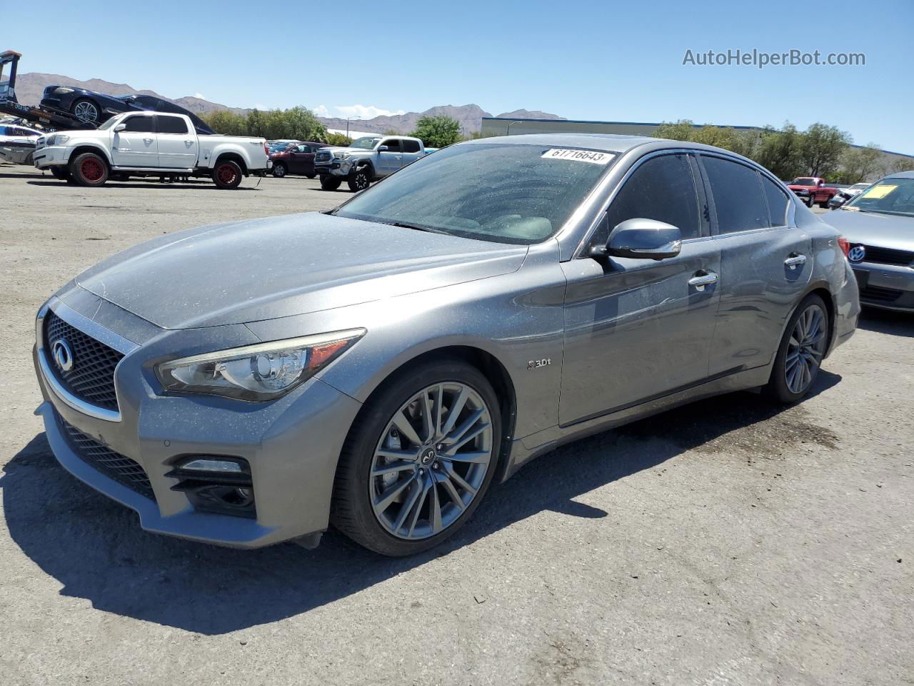 2016 Infiniti Q50 Red Sport 400 Gray vin: JN1FV7AP3GM421569