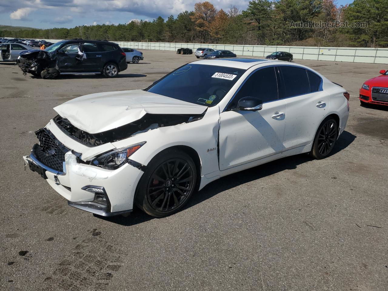 2019 Infiniti Q50 Red Sport 400 White vin: JN1FV7AR0KM801236