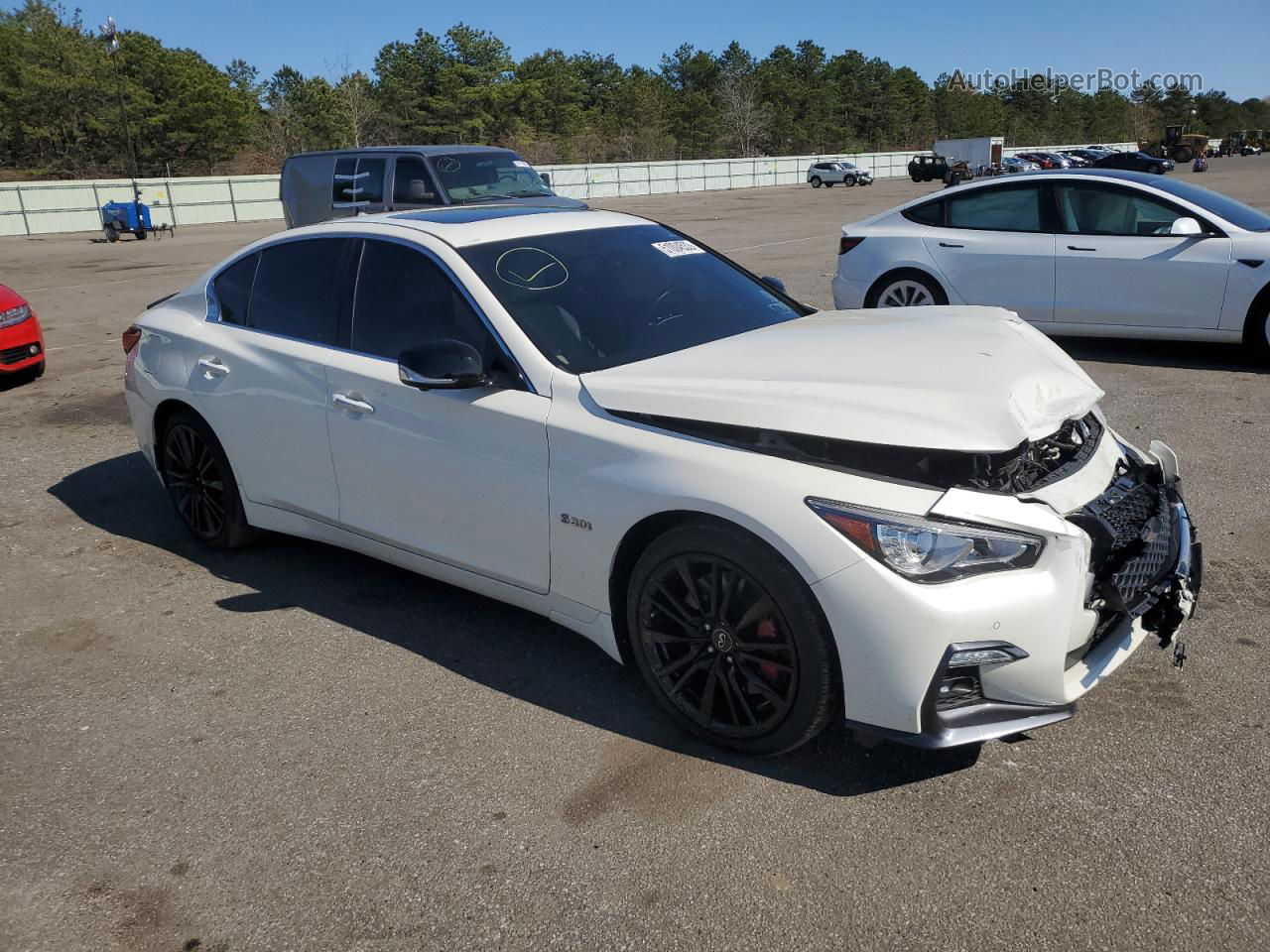 2019 Infiniti Q50 Red Sport 400 White vin: JN1FV7AR0KM801236